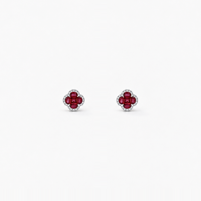 "LEGACY OF ELEGANCE" Petite Stud Earrings – Red Rubies