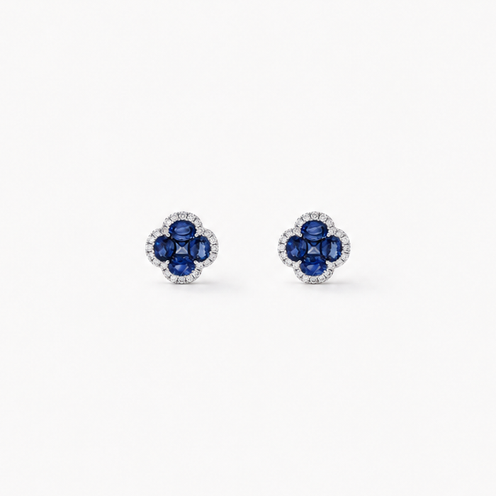 "LEGACY OF ELEGANCE" Classic Stud Earrings – Blue Sapphires