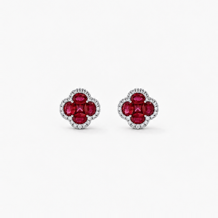 «Legacy of Elegance» Ohrstecker Grande – rote Rubinen