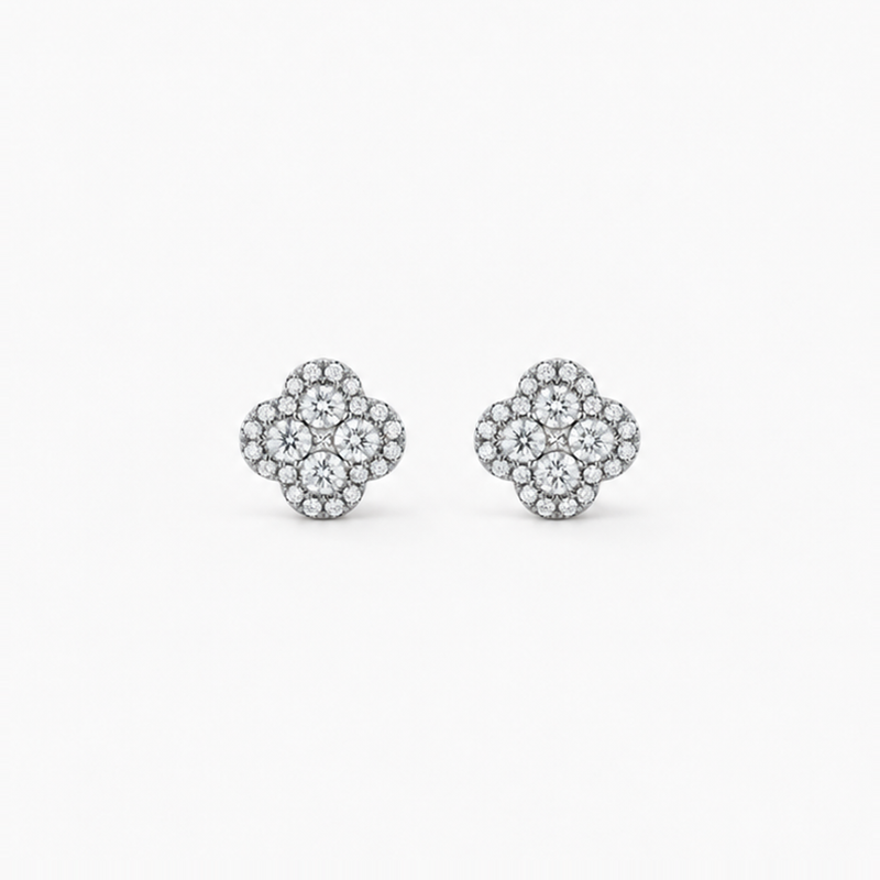GISELLE Legacy of Elegance - Diamant Ohrstecker Grande in 18k Weissgold, Paar in Frontansicht