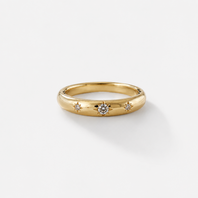 Classic Cloud With Stars Pinky Ring