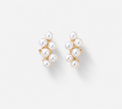Cluster Pearl Stud Earrings | Coeur de Perle