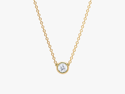 Gentle Brilliance - Solitaire Zargen Diamant Halskette