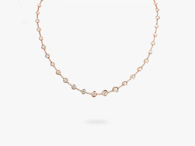 MERMAID Bezel Diamant Halskette 