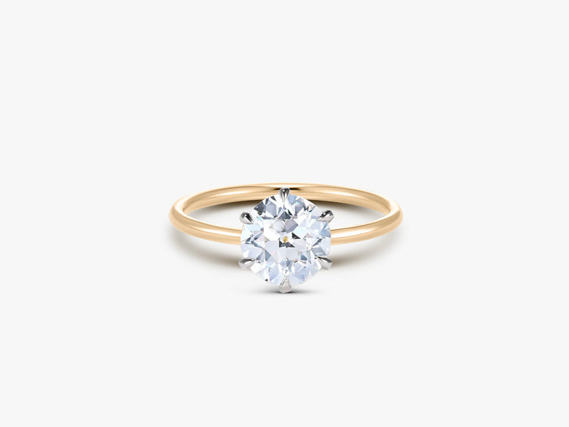 1.82ct Old European Cut Verlobungsring mit antikem Diamant in 18k Gelbgold
