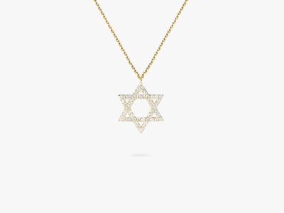 Star of David Diamant Anhänger Halskette