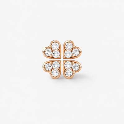Klee Diamant Ohrstecker – 18k Roségold – Einzelstück