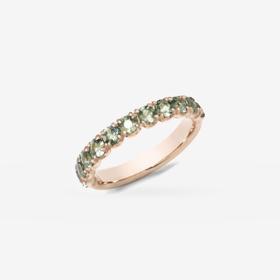 Grace Saphir Eternity Ring - Green in 18k Roségold – Produktansicht