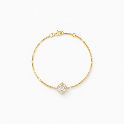 GISELLE Legacy of Elegance Armkette Classic in 18k Gelbgold, Armkette mit Kleeblatt-Motiv