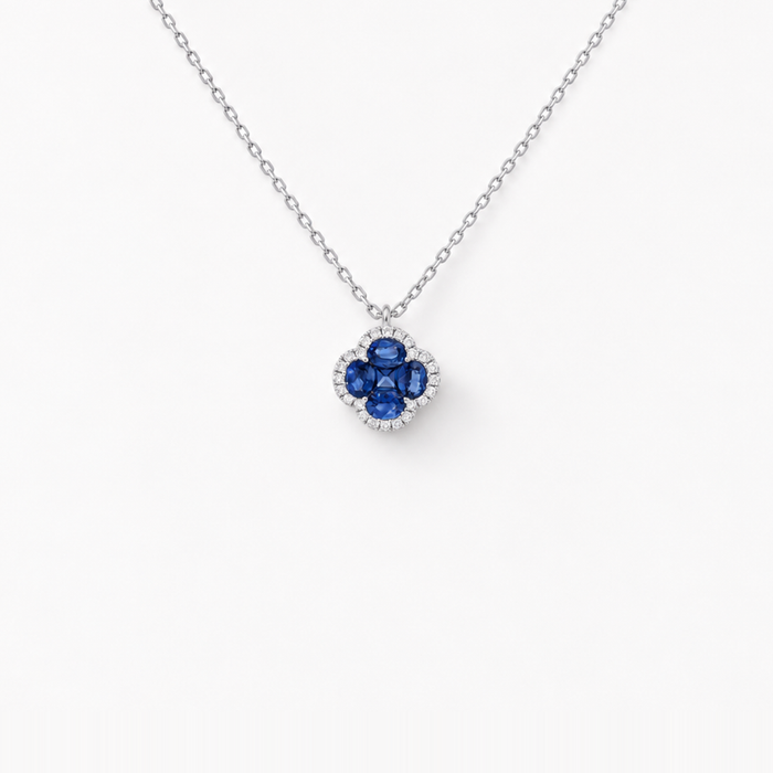 «Legacy of Elegance» Anhänger Halskette Classic – blaue Saphire