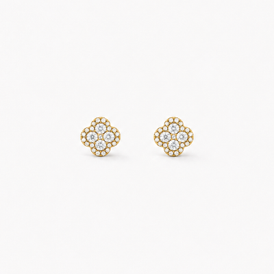 GISELLE Legacy of Elegance - Diamant Ohrstecker Classic in 18k Gelbgold, Paar in Frontansicht