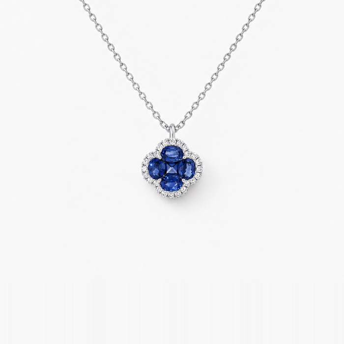«Legacy of Elegance» Anhänger Halskette Grande – blaue Saphire