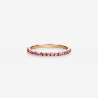 Light Eternity Pinky Ring - pinke Saphire in 18k Roségold – Produktansicht