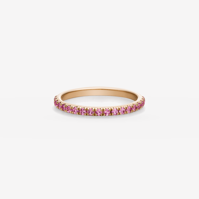 Light Eternity Ring - pinke Saphire in 18k Roségold – Produktansicht