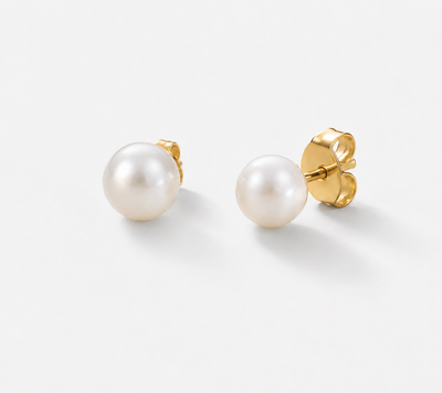 Klassische Perlen Ohrstecker in 18k Gold | Coeur de Perle