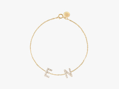 GRAND DOUBLE DIAMANT BUCHSTABEN ARMBAND
