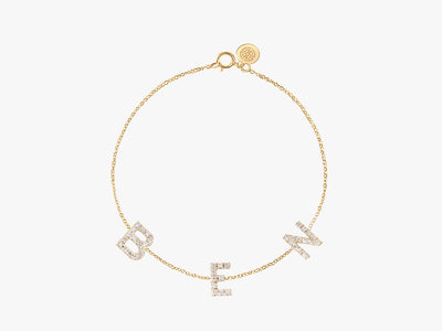 GRAND TRIPLE DIAMANT BUCHSTABEN ARMBAND